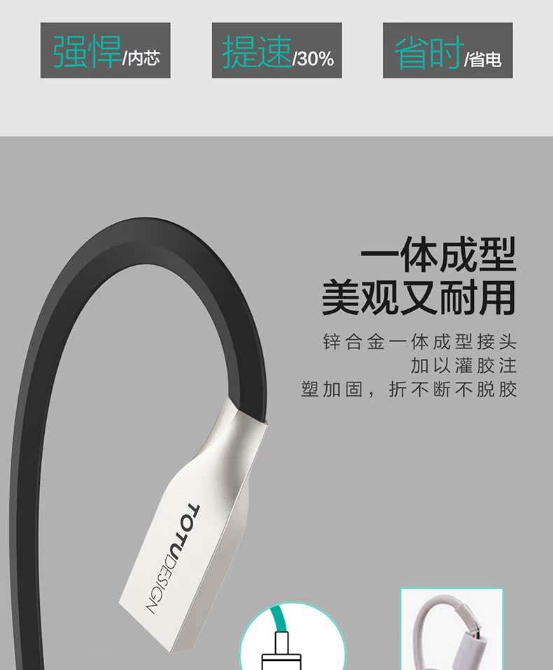 TOTU Zinc Alloy Connector Tow Uses Rhombic Quick Charge Lightning+Micro USB Cable for Apple iPhone iPad Android Smartphones