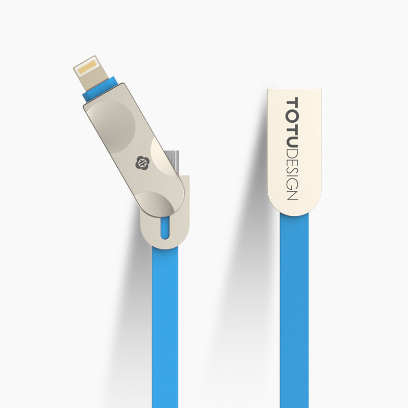 TOTU Zinc Alloy Connector Rhombic Quick Charge Lightning+Micro USB Candy Cable for Apple iPhone iPad Android Smartphones Tablet