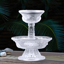 Crystal Glass ba jixiang law enforcement Cup for the Cup of Tibetan Buddhist utensils multiplier product White for Cup 13 5cm
