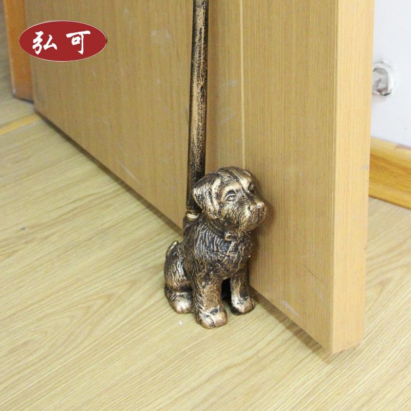 Cast iron art door wedge dog door top anti-collision safety creative door stopper Cartoon door stopper windproof free hole