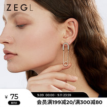 ZENGLIU pin earrings female Korean temperament earrings cold wind 925 silver needle Net red earrings personality design sense