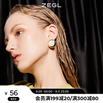 ZEGL Japanese simple shell earrings female summer ins temperament earrings retro Port wind Net red 925 silver needle ear jewelry
