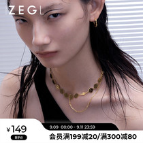 ZENGLIU designer retro round brand smiley face necklace female ins hip hop niche personality Fashion Net red choker