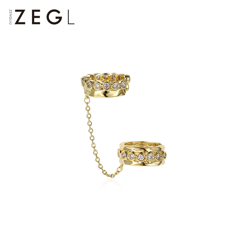 ZEGL925 sterling silver senior sense French retro ear clip female earrings 2021 New Tide ear bone clip ear jewelry