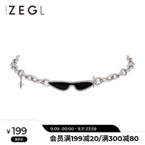 ZENGLIU designer star sunglasses necklace female ins tide hip hop personality short choker Net red neck chain