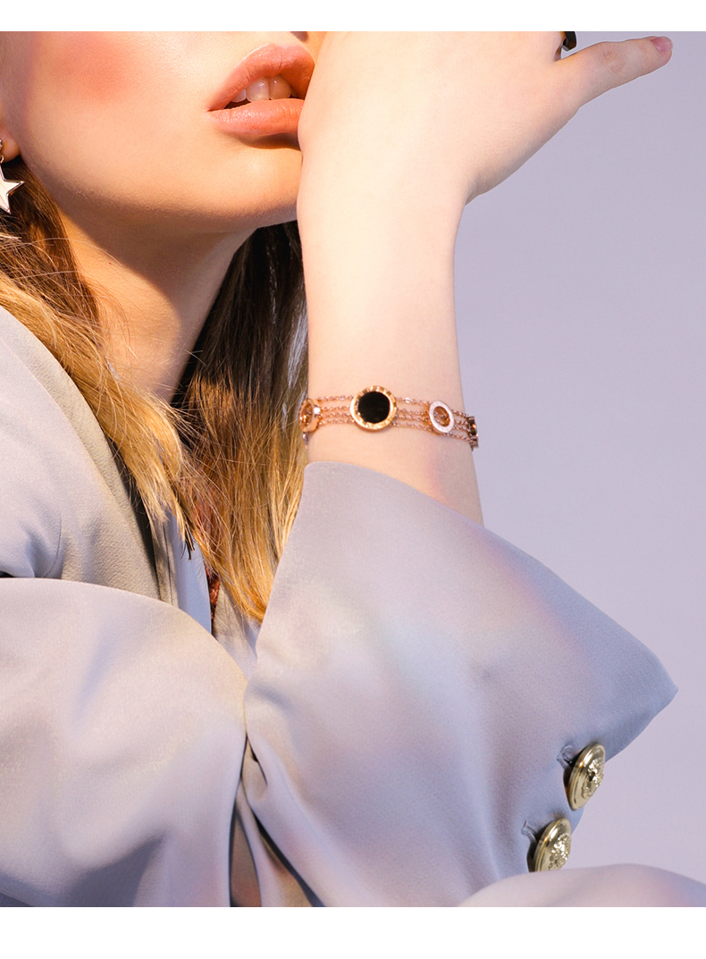 ZENGLIU Châu Âu và Hoa Kỳ cá tính vòng đeo tay của phụ nữ rose gold bracelet nam trang sức cá tính đơn giản hipster vài đồ trang sức