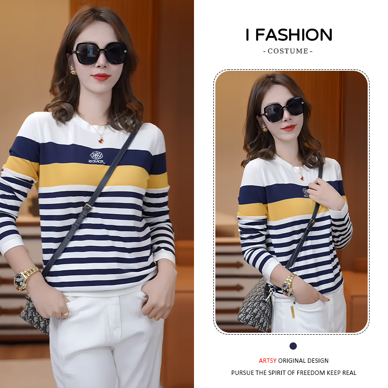Petite Slim-Fit Butt-Covering Sweatshirt for Women 2026 Spring and Autumn New High-End Color-Blocking Versatile Long-Sleeve Knit Top