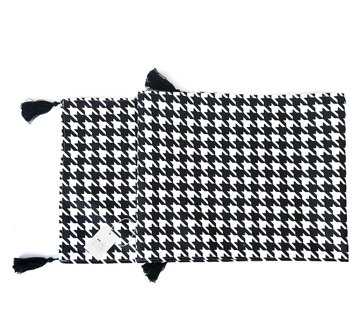 Cổ điển đen và trắng houndstooth bông và vải lanh bảng bầu không khí đơn giản màu đen và trắng treo spike bảng bảng tủ vải bìa vải - Khăn trải bàn khăn trang trí bàn ăn