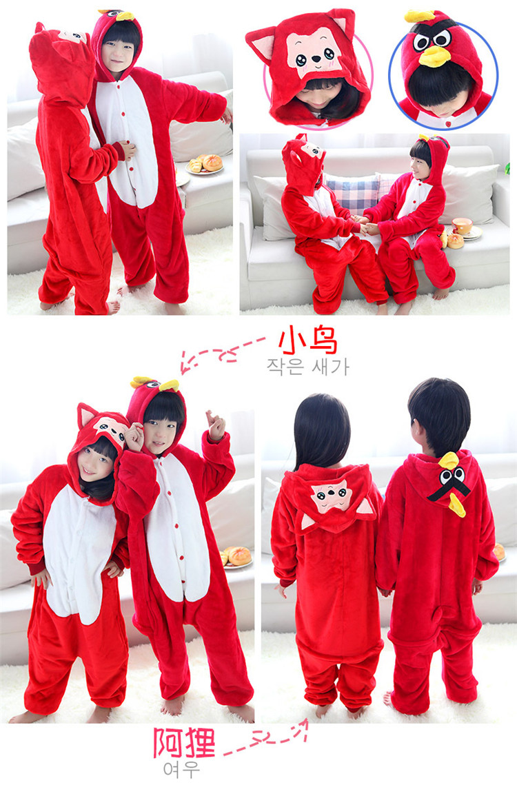 Mùa thu và mùa đông trẻ em mới flannel hổ một bộ đồ ngủ bé gái bé trai hoạt hình động vật san hô lông cừu dịch vụ nhà quần áo liền thân mùa hè