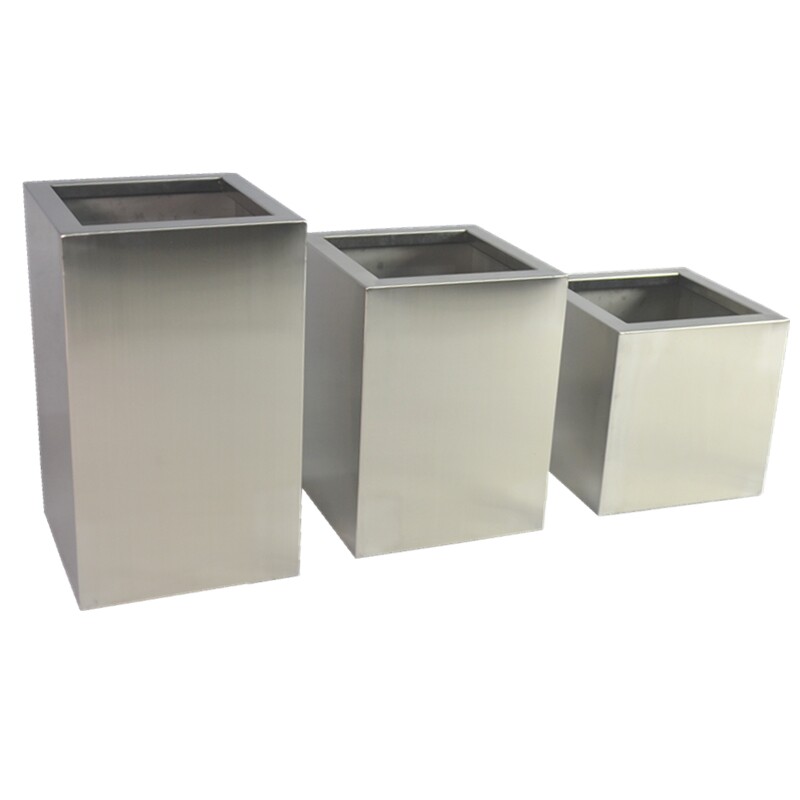 Stainless steel flower pots 201 stainless steel garden 304 simple creative ground potted floor-to-ceiling rectangular hall custom