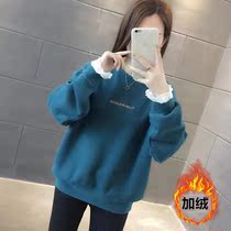 Pregnant woman blouses 2021 plus velvet Thickened Explosive New Monsoon Lady Sweatshirt Tide Autumn Winter Out Pregnancy Maternity Dress