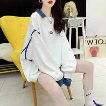 Pregnant woman clothes out for spring break two shirts collar spicy moms 2022 loose Korean version of new pregnant womens blouses