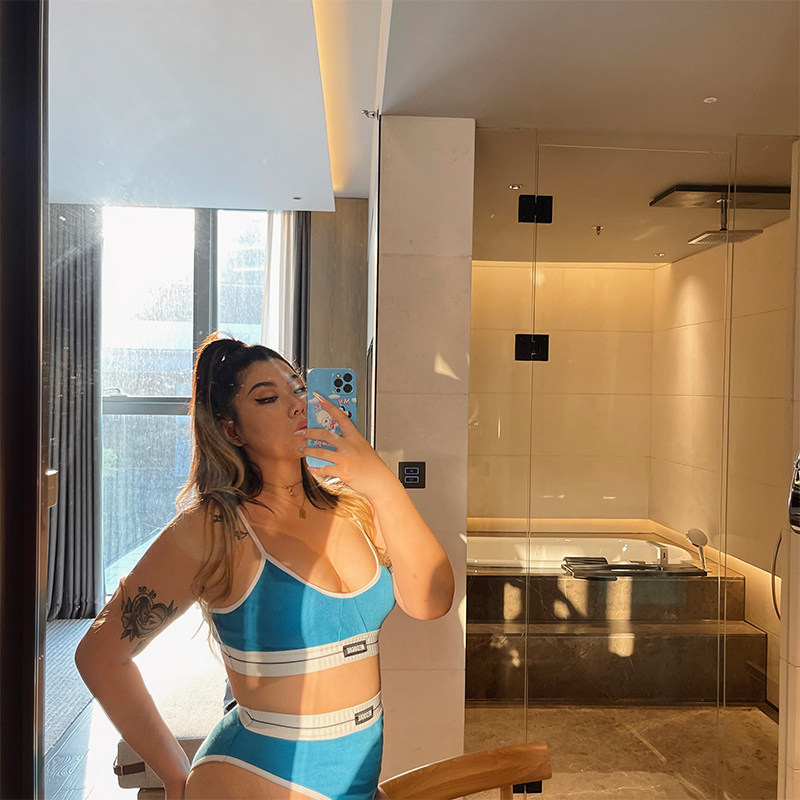 Boolibyoo European and American ins street style oversized sexy lingerie shorts set outside to wear sports two-piece set