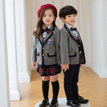 Kindergarten garden clothes spring and autumn clothes childrens suits British style Primary School uniforms boys and girls chorus class clothes small suits