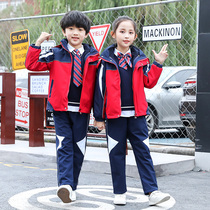 Kindergarten garden clothing autumn and winter clothing childrens assault clothing primary and secondary school uniforms winter windproof three-in-one suit