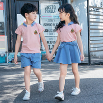 Kindergarten garden clothes summer clothes six one performance uniforms primary school uniforms summer short sleeves British style childrens class suit