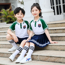 Kindergarten Garden clothes Summer clothes Childrens Games Mens and womens class College Wind Summer short sleeves Elementary school uniforms