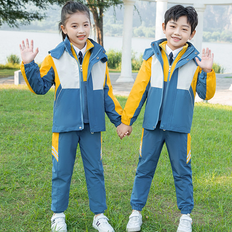 Kindergarten Garden clothes autumn and winter clothing with three sets of elementary school children's school uniforms Three-in-one children's class clothes outdoor suit
