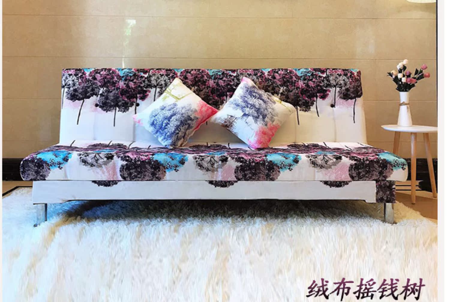 Sofa kích thước nhỏ 1,2 / 1,5 m 1,8 m có thể gập lại đơn giản đôi ba phòng khách học sofa - Ghế sô pha ghế sô pha gỗ