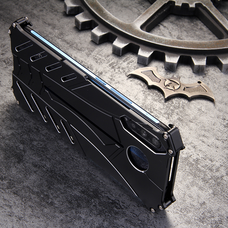 R-Just Batman Shockproof Aluminum Shell Metal Case with Custom Batarang Stent for vivo iQOO