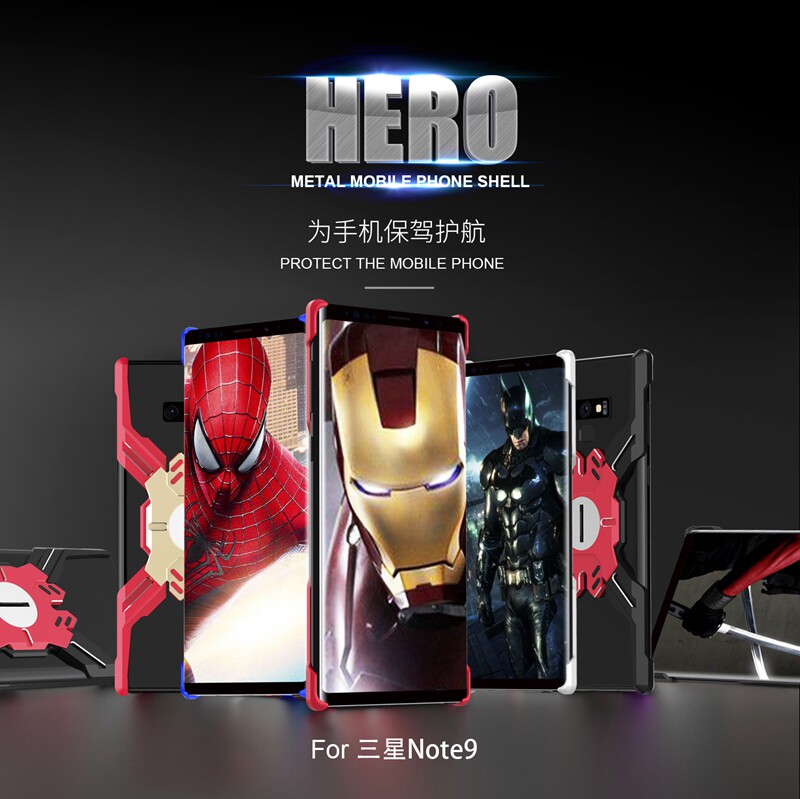 Kylin Armor Heroes Bracket Aluminum Metal Shell Case Cover for Samsung Galaxy Note 9 & Samsung Galaxy Note 8