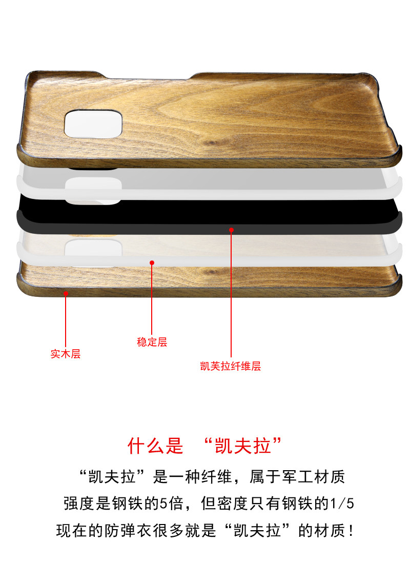 SHOWKOO Kevlar Natural Wood Ultra Slim Case Cover for Huawei Mate 20 Pro & Huawei Mate 20