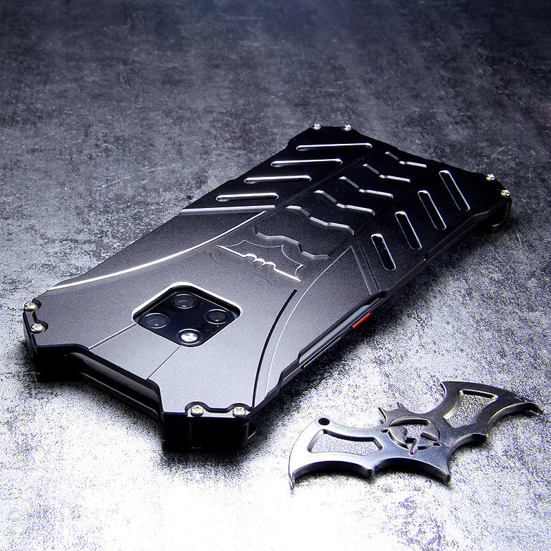 R-Just Batman Shockproof Aluminum Shell Metal Case with Custom Batarang Stent for Huawei Mate 20 Pro & Huawei Mate 20 & Huawei Mate 20 X