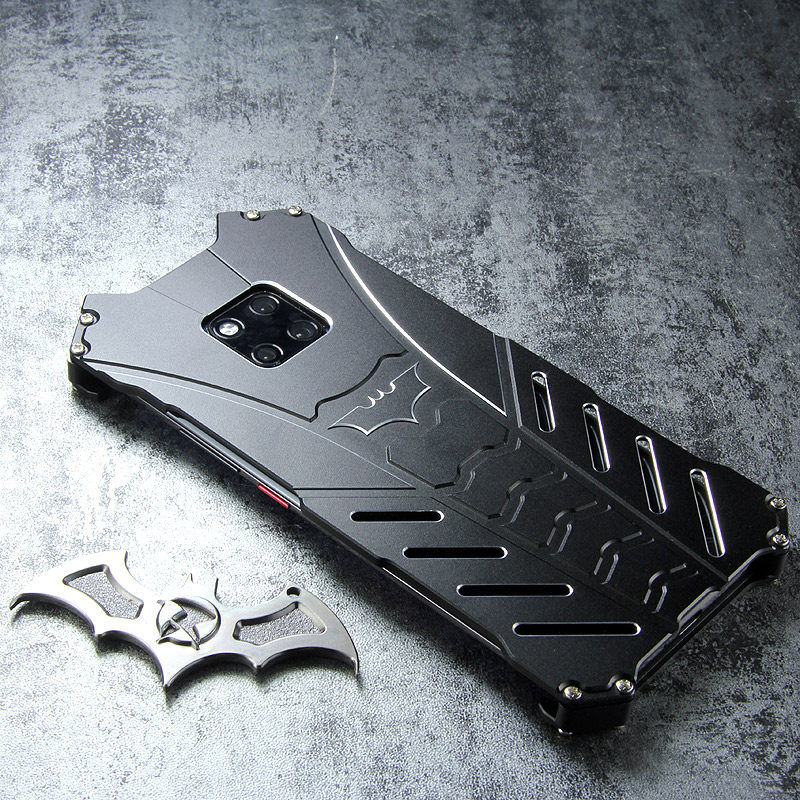 R-Just Batman Shockproof Aluminum Shell Metal Case with Custom Batarang Stent for Huawei Mate 20 Pro & Huawei Mate 20 & Huawei Mate 20 X
