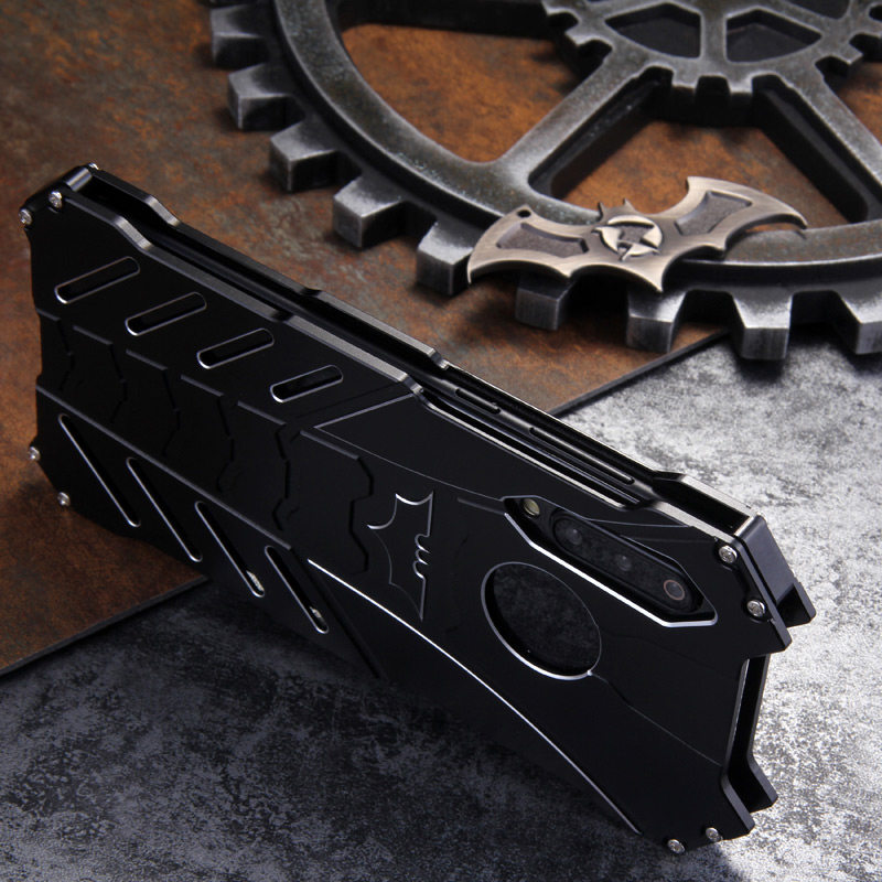 R-Just Batman Shockproof Aluminum Shell Metal Case with Custom Batarang Stent for Xiaomi Mi 9