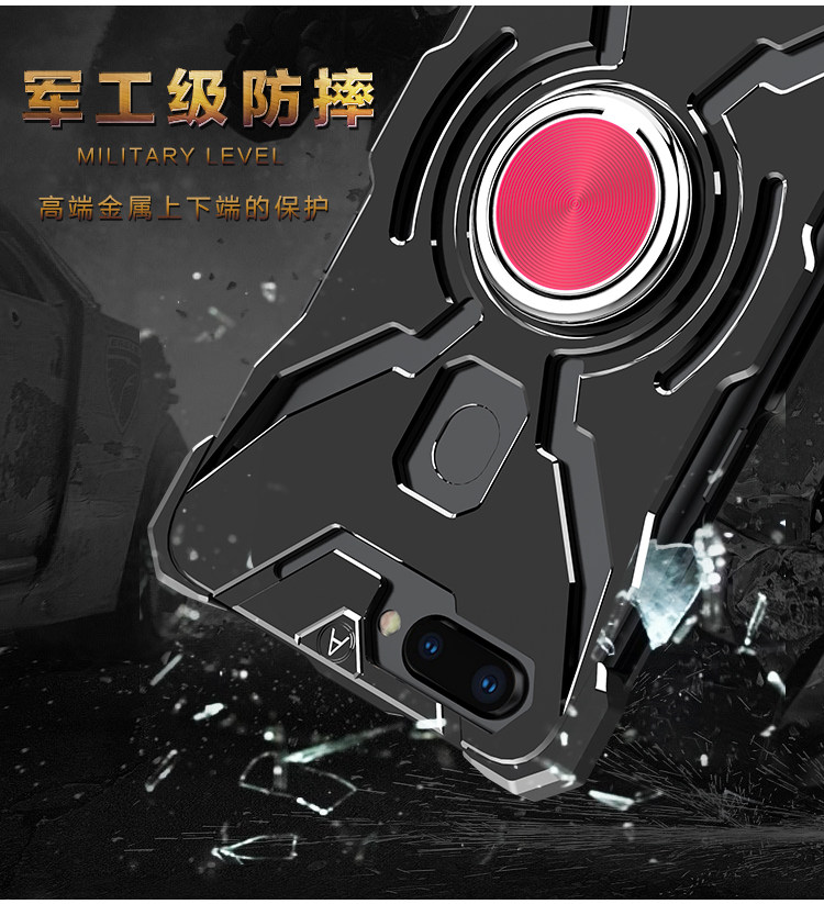 WK Iron Man Military Grade Shockproof Screw-less Metal Case w/ Ring Holder for OPPO R11s Plus & OPPO R11s