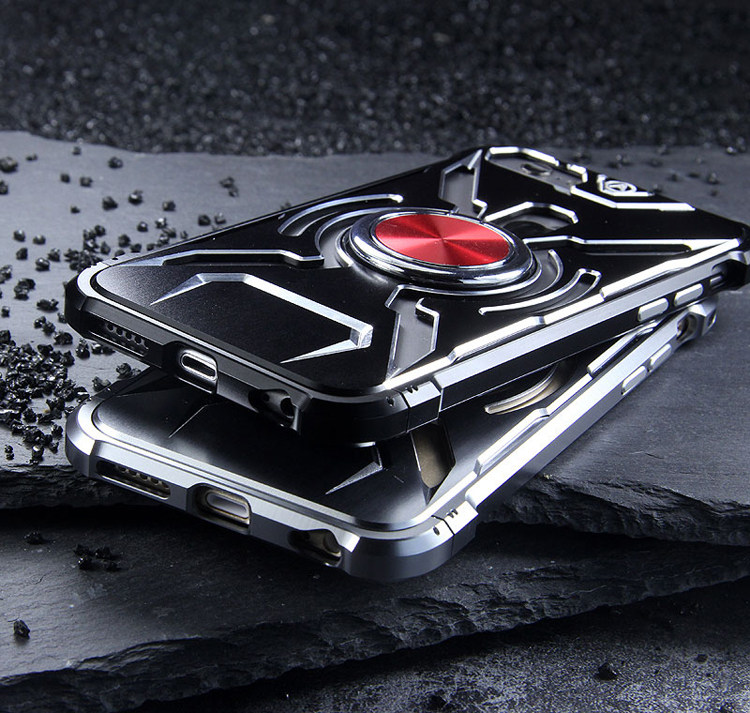 WK Iron Man Military Grade Shockproof Screw-less Metal Case w/ Ring Holder for Apple iPhone 8 Plus/7 Plus/6S Plus/6 Plus & iPhone 8/7/6S/6