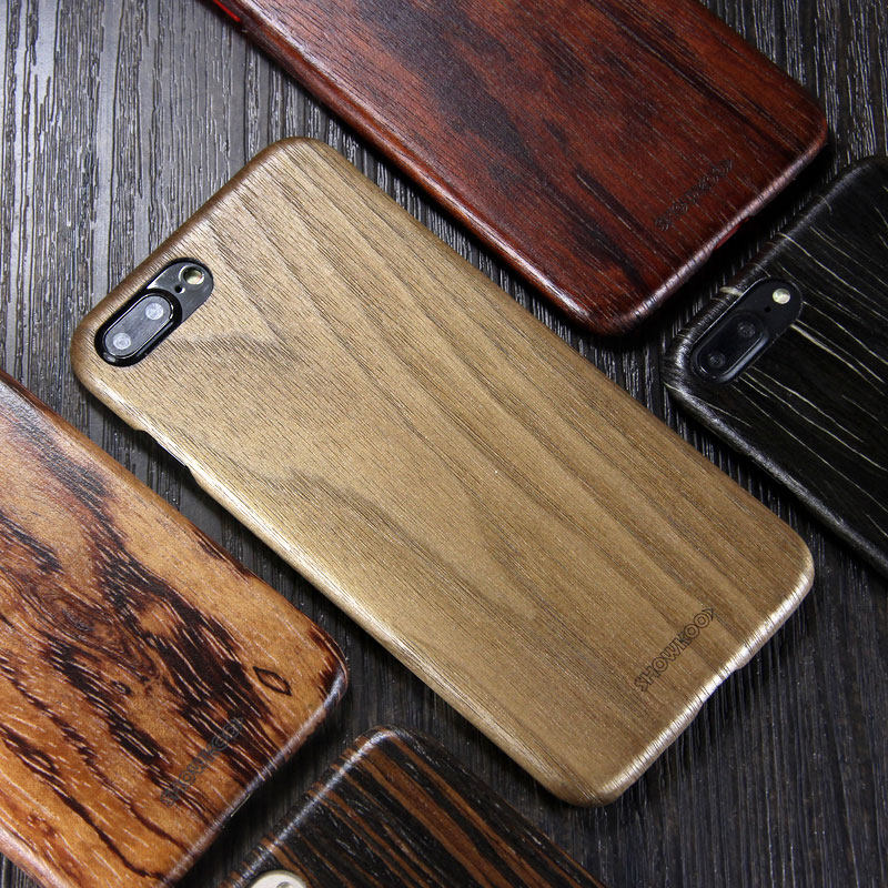 SHOWKOO Kevlar Natural Wood Ultra Slim Case Cover for Apple iPhone 8 Plus & iPhone 8 & iPhone 7 Plus & iPhone 7