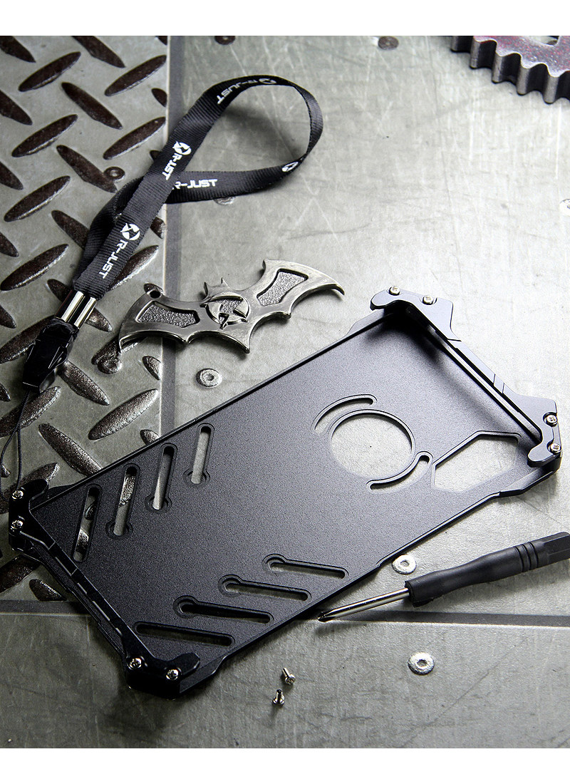 R-Just Batman Shockproof Aluminum Shell Metal Case with Custom Batarang Stent for Xiaomi Mi MIX 2S