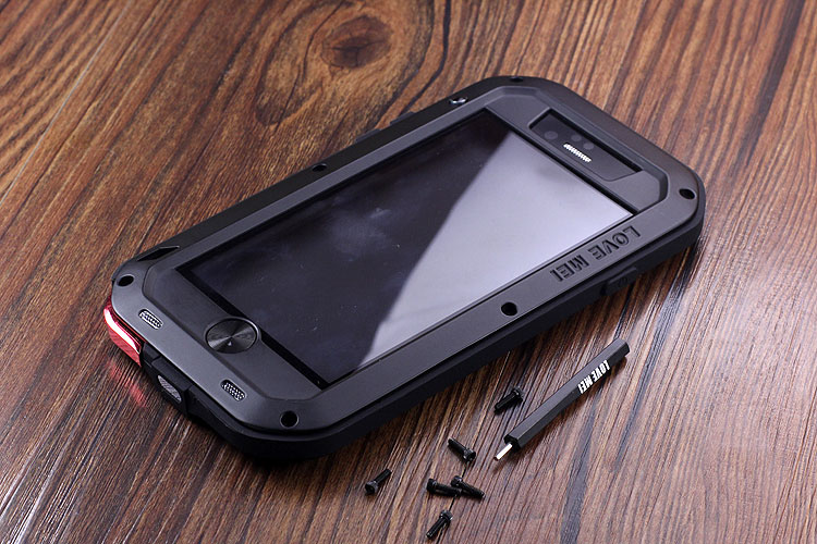 LOVE MEI Powerful Water Resistant Shockproof Dust/Dirt/Snow Proof Aluminum Metal Outdoor Gorilla Glass Heavy Duty Case Cover for Apple iPhone 6S/6 & iPhone 6S Plus/6 Plus