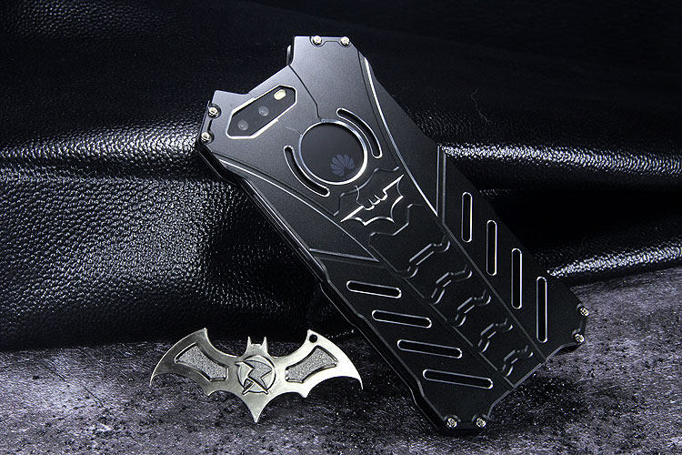 R-Just Batman Shockproof Aluminum Shell Metal Case with Custom Batarang Stent for Huawei P10 & Huawei P10 Plus