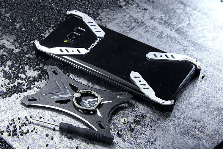 R-Just Blade Master Ring Holder Shockproof Aerospace Aluminum Metal Shell Case Cover for Samsung Galaxy S8 Plus & Galaxy S8