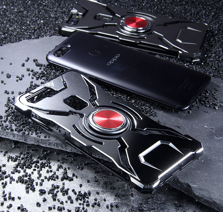 WK Iron Man Military Grade Shockproof Screw-less Metal Case w/ Ring Holder for OPPO R11s Plus & OPPO R11s