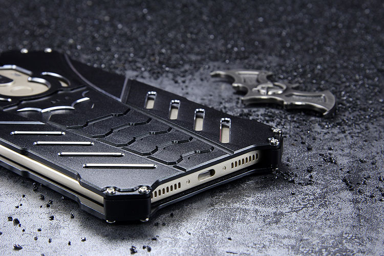 R-Just Batman Shockproof Aluminum Shell Metal Case with Custom Stent for Huawei Mate 9