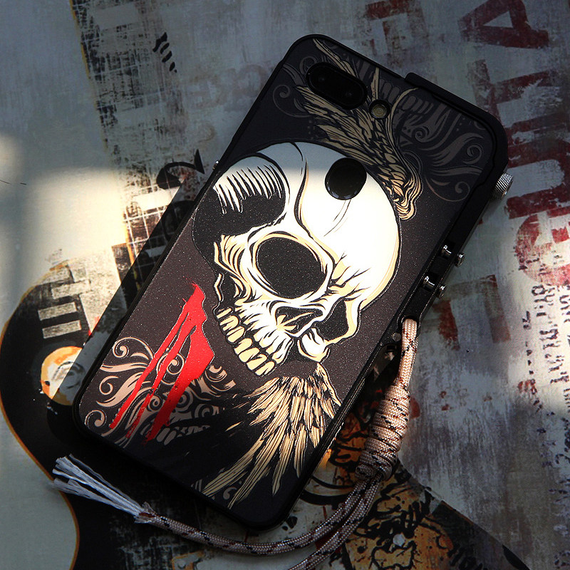 KANENG Mechanical Arm Trigger Aluminum Bumper Metal Frame 3D Cameo Back Cover Case for OPPO R15 & OPPO R15 Dream Mirror Edition