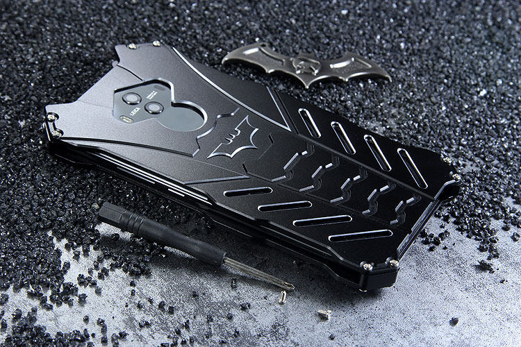 R-Just Batman Shockproof Aluminum Shell Metal Case with Custom Batarang Stent for Huawei Mate 10