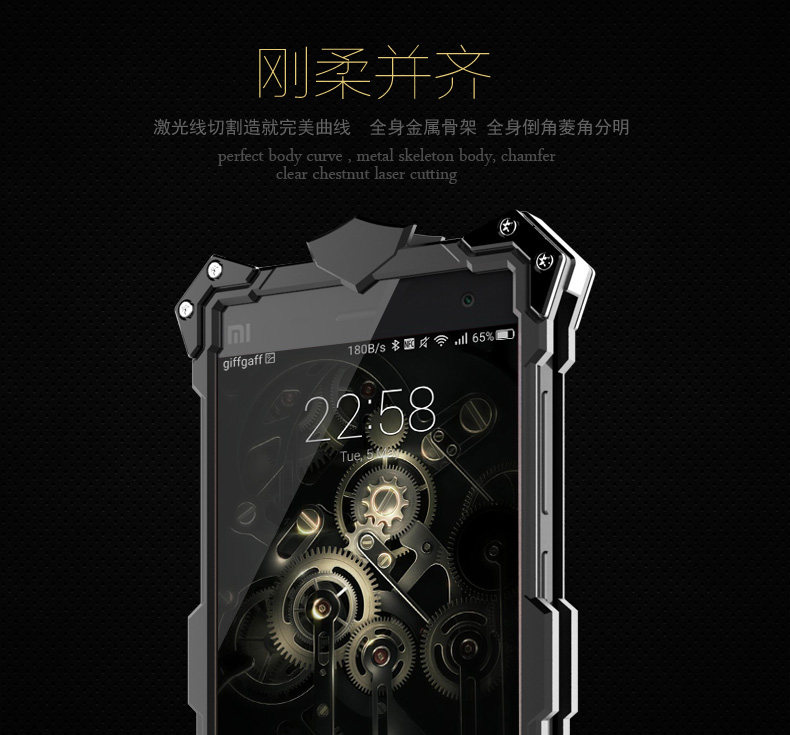 SIMON THOR Aviation Aluminum Alloy Shockproof Armor Metal Case Cover for Xiaomi Mi 4