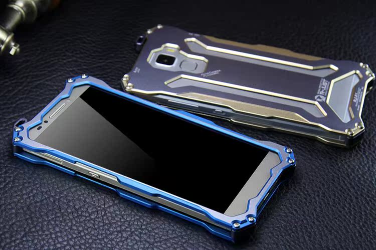 R-JUST GUNDAM Aerospace Aluminum Contrast Color Shockproof Metal Shell Outdoor Protection Case for Huawei Honor 7