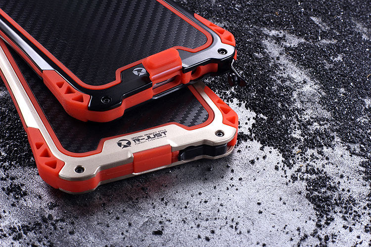 R-Just Amira Heavy Duty Dirtproof Shockproof Rainproof Aluminum Metal Bumper Carbon Fiber Back Cover Case for Samsung Galaxy S7 G9300/ S7 Edge G9350