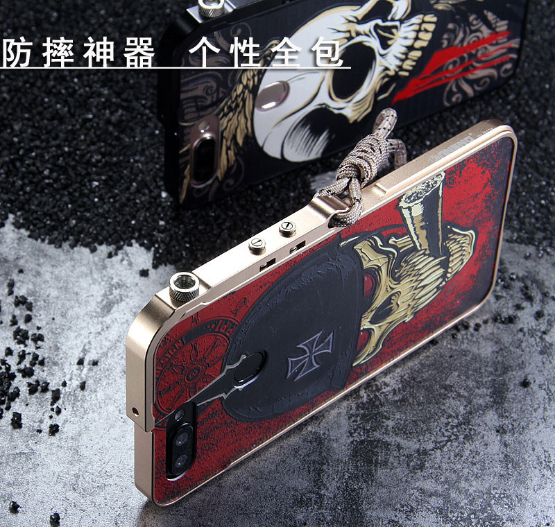 KANENG Mechanical Arm Trigger Aluminum Bumper Metal Frame 3D Cameo Back Cover Case for OPPO R11s & OPPO R11s Plus