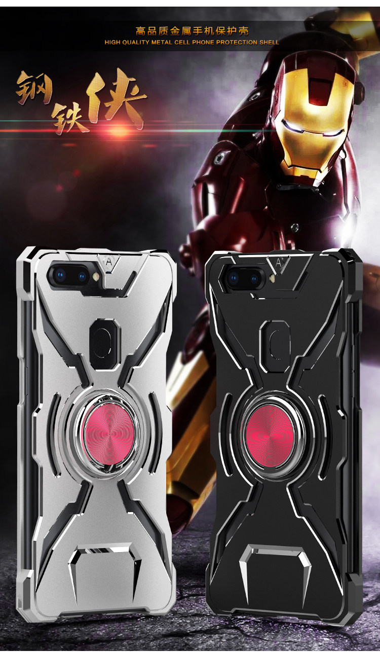 WK Iron Man Military Grade Shockproof Screw-less Metal Case w/ Ring Holder for OPPO R11s Plus & OPPO R11s
