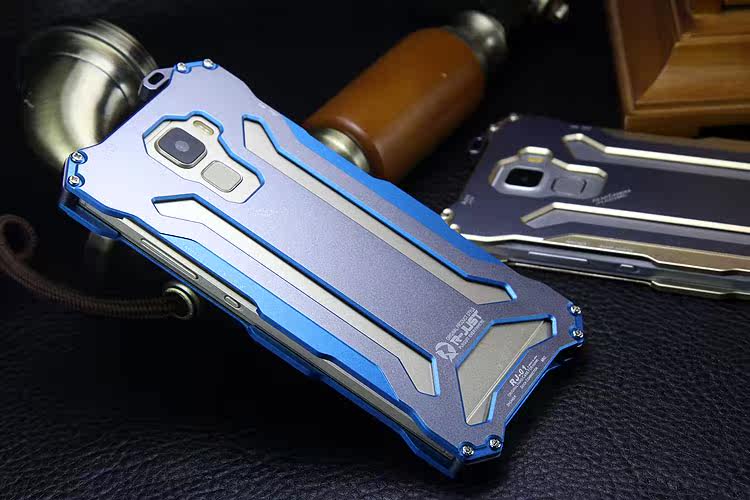 R-JUST GUNDAM Aerospace Aluminum Contrast Color Shockproof Metal Shell Outdoor Protection Case for Huawei Honor 7