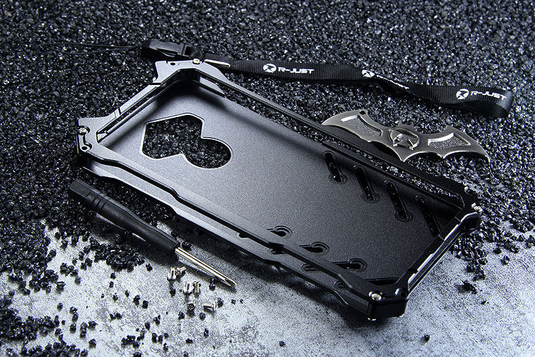 R-Just Batman Shockproof Aluminum Shell Metal Case with Custom Batarang Stent for Huawei Mate 10