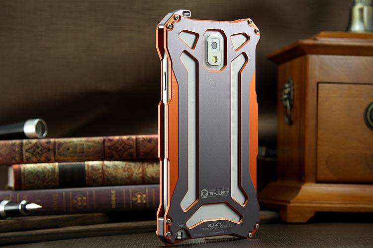 R-JUST GUNDAM Aerospace Aluminum Contrast Color Shockproof Metal Shell Outdoor Protection Case for Samsung Galaxy Note 3 N9000
