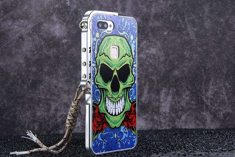 KANENG Mechanical Arm Trigger Aluminum Bumper Metal Frame 3D Cameo Back Cover Case for vivo X20