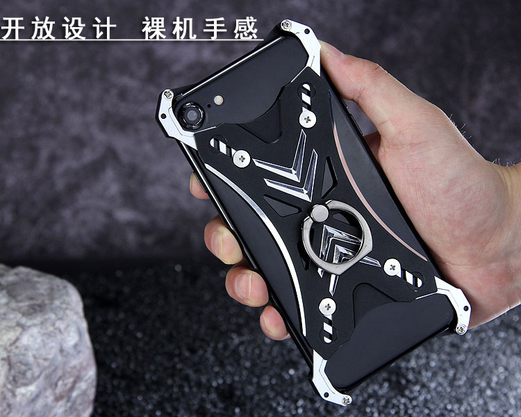 R-Just Soul Calibur Blade Master Ring Holder Shockproof Aerospace Aluminum Metal Shell Case Cover for Apple iPhone X